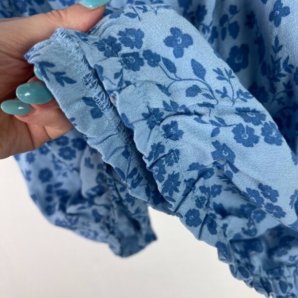 NWOT Stitch Fix The General Good Floral Blouson Peasant Top Blue Size Medium NEW - Picture 10 of 10